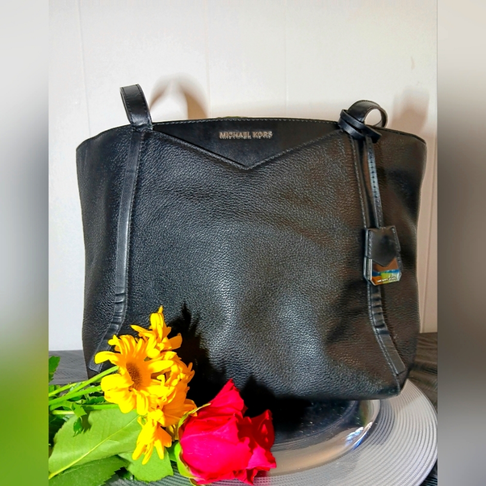 Michael Kors Black Whitney Pebble Leather Tote